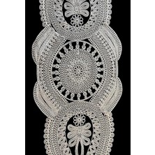 Lavanderi Fransız Dantelli Tek Parça Runner, Masa&sehpa Örtüsü, Çeyizlik Runner