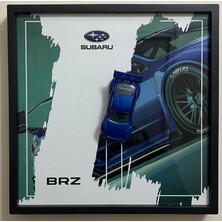 Hot Wheels Subaru Brz 20X20 cm Çerçeveli Metal Levha Baskılı Hediyelik