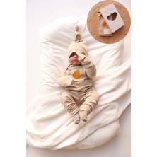 Ohlala Koala Uzun Kollu Yenidoğan Set Unisex 0 - 3 Ay Ananas Nakışlı Hastane Çıkışı Vizon Renk