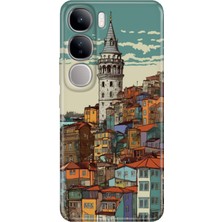 Grabono Vivo V40 Lite Kılıf Renkli Esnek Baskı Silikon Özel Temalı Desenli Galata