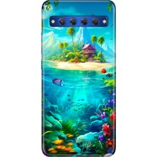 Grabono Tcl 10 Plus Kılıf Desenli Silikon Renkli Tpu Case Island