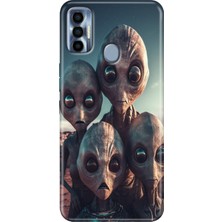 Grabono Tecno Spark 7 Pro Kılıf Renkli Silikon Ufo