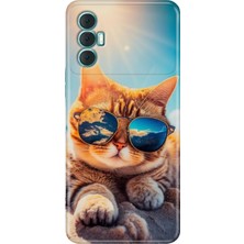 Grabono Tecno Spark 8 Pro Kılıf Renkli Silikon Kapak Cat