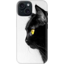 Grabono iPhone 13 - 14 Kılıf Renkli Tpu Uv Baskılı Desenli Silikon Kedi Bakışı