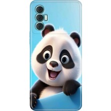 Grabono Tecno Spark 8 Pro Kılıf Renkli Silikon Kapak Panda