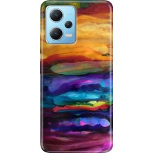 Grabono Redmi Note 12 5g Kılıf Baskılı Dokulu Kapak Silikon Sulu Boya