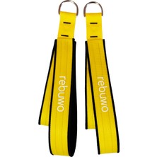 Rebuwo Pilates Elcik Reformer Yoga Pilates Tutma Aparatı (Sarı)– Kadife Kumaş & Metal D Tokalı (1 Çift)