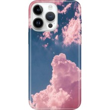 Grabono iPhone 16 Pro Max Kılıf Silikon Desenli Baskılı Cover Pembe Bulut