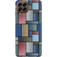 Grabono Samsung Galaxy M33 Kılıf Baskılı Esnek Silikon Kapak Jean Pattern