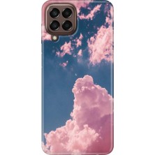 Grabono Samsung Galaxy M33 Kılıf Baskılı Esnek Silikon Kapak Pembe Bulut