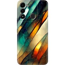 Grabono Tecno Spark 8c Kılıf Renkli Temalı Desenli Tpu Tecno 8c Silikon Flora Mermer