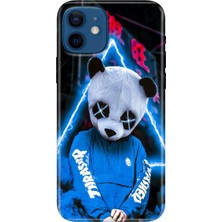 Grabono Apple iPhone 12 Kılıf Renkli Baskılı Silikon Cool Panda
