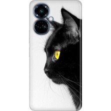 Grabono Tecno Camon 19 Pro Kılıf Renkli Temalı Desenli Tpu (CI8N) Uyumlu Silikon Kedi Bakışı