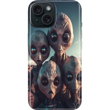 Grabono iPhone 13 - 14 Kılıf Renkli Tpu Uv Baskılı Desenli Silikon Ufo