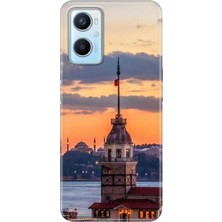 Grabono Oppo A96 Kılıf (CPH2333) Uyumlu Desenli Silikon Tpu Kareografi Kız Kulesi