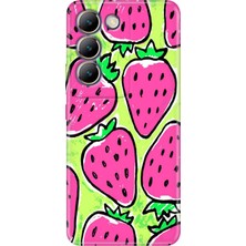 Grabono Vivo V30 Lite 6.67" Kılıf Desenli Baskı Özel Tasarım Silikon Çilek