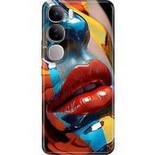 Grabono Vivo V40 Lite Kılıf Renkli Esnek Baskı Silikon Özel Temalı Desenli Makyaj