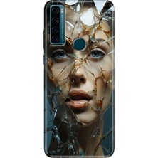 Grabono Tcl 20 Se Kılıf Baskılı Silikon Renkli Resimli Arka Kapak Cam Kırığı