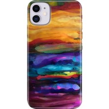 Grabono Apple iPhone 11 Kılıf Renkli Temalı Desenli Tpu Silikon Sulu Boya