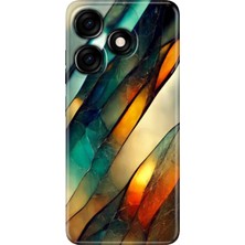 Grabono Tecno Spark 10 4g - 10C Kılıf Renkli Özel Çizim Esnek Silikon Flora Mermer