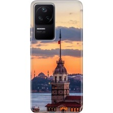 Grabono Xiaomi Poco F4 Kılıf Desenli Kapak Renkli Kız Kulesi