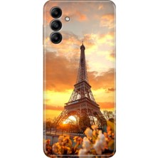 Grabono Samsung Galaxy M14 Uyumlu Kapak Kılıf Tasarım Esnek Silikon Eyfel