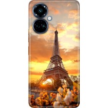 Grabono Tecno Camon 19 Pro Kılıf Renkli Temalı Desenli Tpu (CI8N) Uyumlu Silikon Eyfel