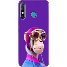Grabono Infinix Hot 8 Kılıf Baskılı Kaliteli Esnek Rubber Monkey