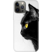 Grabono Apple iPhone 12 Pro Kılıf Tasarım Baskılı Silikon Kedi Bakışı