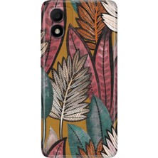 Grabono Tcl 303 Kılıf Silikon Renkli Phone Case Yapraklar