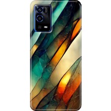 Grabono Oppo A55 4g Kılıf Renkli Özel Temalı Desenli Silikon Tpu Stok Flora Mermer