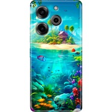 Grabono Tecno Pova 6 Pro Kılıf Renkli Baskı Yumuşak Kapak Esnek Silikon Island