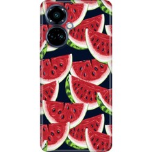 Grabono Tecno Camon 19 Pro Kılıf Renkli Temalı Desenli Tpu (CI8N) Uyumlu Silikon Karpuz