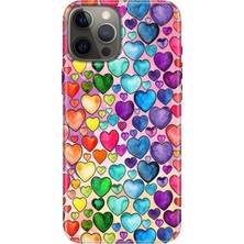 Grabono Apple iPhone 12 Pro Kılıf Tasarım Baskılı Silikon Kalp Çizim