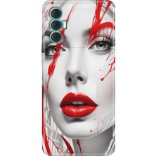 Grabono Tecno Spark 8 Pro Kılıf Renkli Silikon Kapak Lady