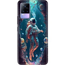 Grabono Vivo V21 Kılıf Resimli Desenli Özel Tasarım Silikon Astronot
