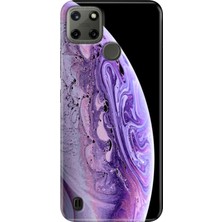 Grabono Realme C21Y - Realme C25Y Kılıf Renkli Tpu Uv Baskılı Desenli Silikon World