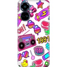 Grabono Tecno Camon 19 Pro Kılıf Renkli Temalı Desenli Tpu (CI8N) Uyumlu Silikon 90'lar