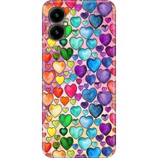 Grabono Omix X3 Kılıf Renkli Temalı Desenli Tpu Silikon Kalp Çizim