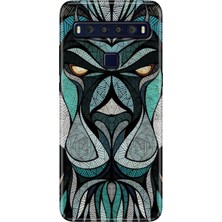 Grabono Tcl 10L Kılıf Baskılı 6.53" Silikon Renkli Resimli Arka Kapak Lion Mandala