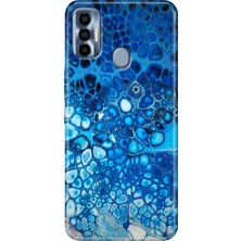 Grabono Tecno Spark 7 Pro Kılıf Renkli Silikon Derin Mavi