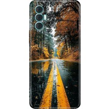 Grabono Tecno Spark 8 Pro Kılıf Renkli Silikon Kapak Korku Yolu
