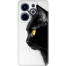 Grabono Infinix Hot 40 Pro / Infinix Hot 40 Kılıf Temalı Baskılı Desenli Resimli Silikon Kedi Bakışı