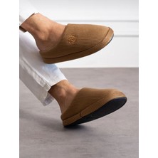 Redtan Taba Erkek Ev Terliği | Ortopedik | Yumuşak Tabanlı | Içi Kürklü Damat Terliği & Çeyizlik