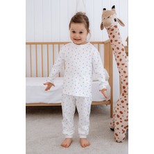 Messido Kız Bebek Çocuk Pijama Takımı Uzun Kollu Üst ve Alt Takım - Renkli Kalpler