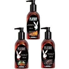 Playboy 3 Adet Playboy Çilek Aromalı Kokulu ve Isıtıcılı Rahatlatıcılı Vücut Masaj Yağı