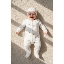 Miniday Bebek Baskılı Tulum Şapkalı Kaplumbağa Baskılı