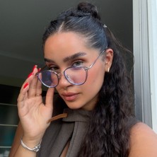 Metaket Mavi Işık Filtreli Ekran Gözlüğü Cateye Model Metal Detaylı Camları Değişebilir 51-18-142