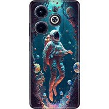 Grabono Infinix Hot 40 Pro / Infinix Hot 40 Kılıf Temalı Baskılı Desenli Resimli Silikon Astronot