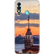 Grabono Tecno Spark 8t Kılıf Desenli Kapak Renkli Kız Kulesi